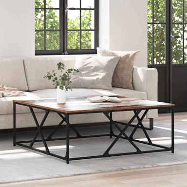 Stolić za kavu 100x100x40 cm konstruirano drvo, staro drvo