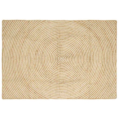 Tepih, dimenzije 120 × 170 cm, juta, prirodna i bijela