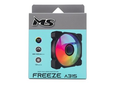 MS Ventilator FREEZE A315 A-RGB, 120 mm, crni