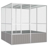 Kavez za ptice, 302,5 x 324,5 x 211,5 cm, pocinčani čelik, sivi