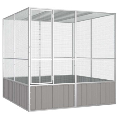 Kavez za ptice, 302,5 x 324,5 x 211,5 cm, pocinčani čelik, sivi