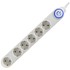 HOME Produžni kabel, 6 utičnice, 3 x 1,5mm², 5met, bijeli, NV 06TK-5/WH/1,5