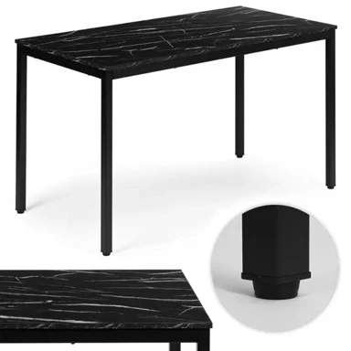 MODERNHOME Blagovaonski/Radni stol, 120 × 60 cm, nosivost 100 kg, metalna konstrukcija, crni mramor