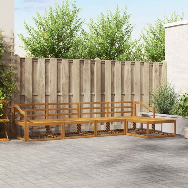 Set vanjskih sofa, 5 kom, drvo akacije, prirodna