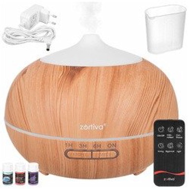 Zortiva 4 u 1 ultrazvučni ovlaživač i aroma difuzor 400 ml s LED osvjetljenjem i daljinskim upravljačem
