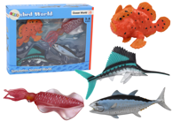 Set figura: morske životinje – oceanska riba i lignja, 4 komada