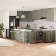 Vrata za pse s vratašcima, 10 panela, sklopiva, 80 x 90 x 2 cm