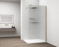 POLYSAN Tuš stijena ESCA GOLD MAT, jednostrana, 1000 mm, Flute staklo, Antidrop, zlatna mat