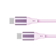 SLOMART Kabel USB-C na USB-C, 100 W, 1 m, silikonski, ružičasti