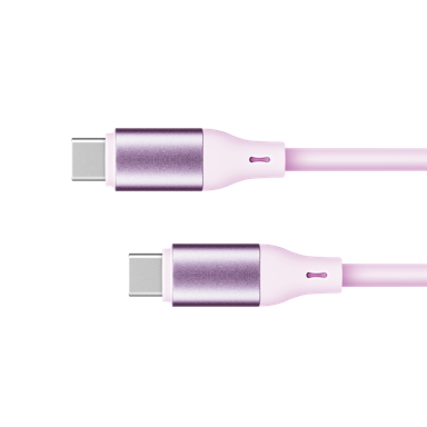 SLOMART Kabel USB-C na USB-C, 100 W, 1 m, silikonski, ružičasti