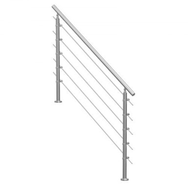 VEVOR Rukohvat SSH-1S-150-5 za stepenice, 150 x 10.4 x 106 cm, srebrna