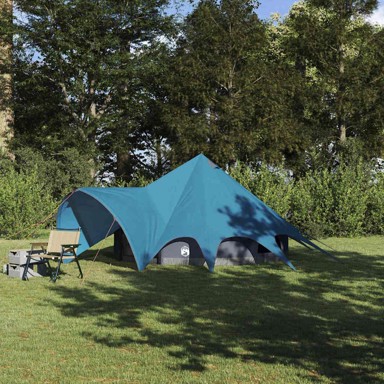 Teepee šator s krovom 600 x 600 x 347 cm, plava/siva