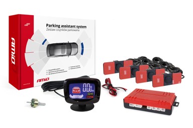 AMIO Parking senzori x4, crni, 16,5 mm, unutarnja montaža, LED grafički zaslon, buzzer