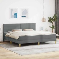 Okvir kreveta 200 x 200 cm, poliester, tamno sivi