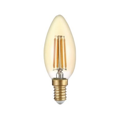 LED Žarulja, E14, C35, 4W, zlatna