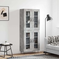 Visoka komoda 69,5x34x180 cm od konstruiranog drva, siva