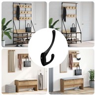 Kuka za odjeću, 346 kom, 102 × 29 × 47 mm, cink legura, crna