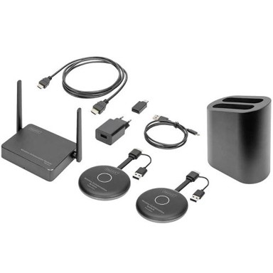 DIGITUS Bežični sustav za suradnju, 2 odašiljača, 1 prijemnik, bežični video i audio produživač, 802.11a, 802.11b/g/n, Wi-Fi 5