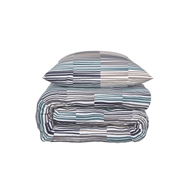 Posteljina Saten Tuiles Petrol Taupe 140x200cm + 60x80cm