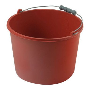 Građevinska kanta s plastičnom ručkom i čvrstim dnom, 20 l, okrugla, crvena