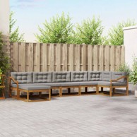 Set vanjskih sofa s jastukom, 7-dijelni, svjetlosiva