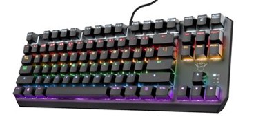 TRUST Tipkovnica GXT 834 CALLAZ, crna, RGB, mehanička, US Layout, USB