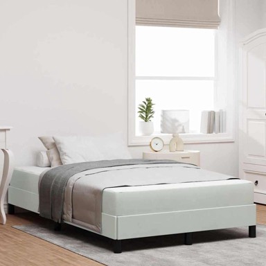 Box spring krevet 120x220 cm, tkanina, svjetlo sivi