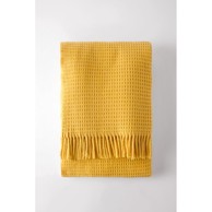 EUROMANT Žuti pokrivač s uzorkom vafela Waffel, 140x160 cm
