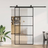 Klizna vrata s okovima, 102,5 x 205 cm, crna, ESG staklo