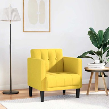 Sofa s naslonima za ruke 53 cm, tkanina, svijetložuta
