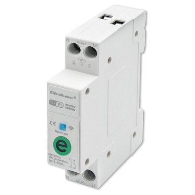 QOLTEC Relej za DIN šinu, s brojilom električne energije, Wi‑Fi, 63A, LED