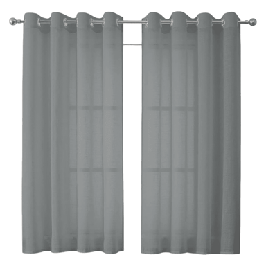 NIKCORP Zavjese s lanenim efektom, 2 kom, 140 x 225 cm, sive