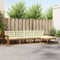 Set vanjskih sofa s jastukom, 5 kom, prirodna i krem