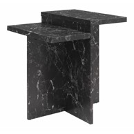 COSMOPOLITAN DESIGN Stolić Brielle 56x56 cm za kavu u mramornom dekoru, crni
