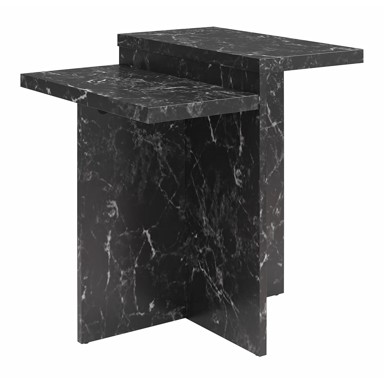 COSMOPOLITAN DESIGN Stolić Brielle 56x56 cm za kavu u mramornom dekoru, crni