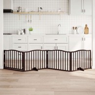 Vrata za pse s vratašcima 4 panela sklopiva 320 cm drvo topole hrast 80 x 60 x 2 cm, smeđi