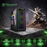 BAB Stolno računalo Shogun / AMD Ryzen 5 7500F, 16 GB DDR5, 1 TB NVMe SSD, AMD Radeon RX 9060 8 GB, Windows 11 Pro, crna