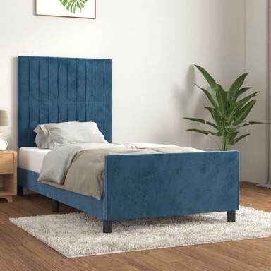 Okvir za krevet bez madraca tamnoplavi 80x200 cm baršunasti