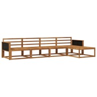 Set vanjskih sofa 5 kom, čvrsto drvo akacije, prirodna