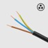 REBEL Produžni kabel, 3 Schuko utičnice, prekidač, 3 m