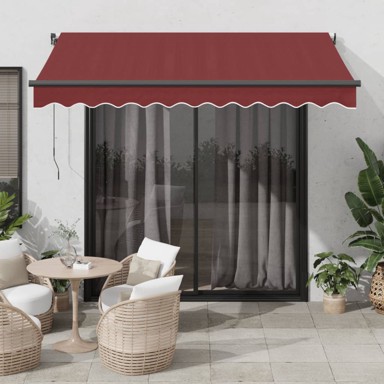 Tenda, na automatsko uvlačenje, s led svjetlima, 350 x 250 cm, bordo