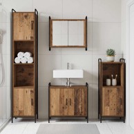 Set kupaonskih ormarića 4 kom. 40 x 36 x 181 cm, staro drvo