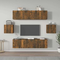 Set TV ormarića, 6-dijelni, 60 cm, konstruirano drvo, dimljeni hrast