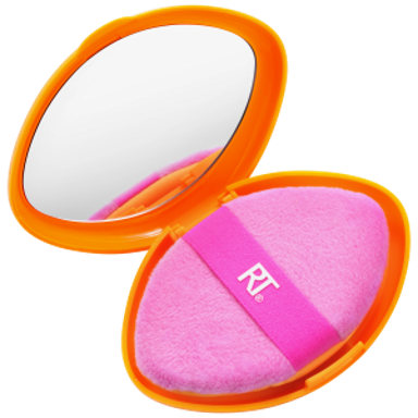 REAL TECHNIQUES Dvostrana spužvica za šminkanje + torbica za pohranu Miracle 2-in-1 Powder Puff + Travel Case