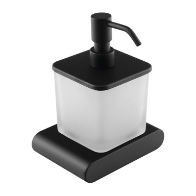 SAPHO Mat crni stakleni zidni dozator sapuna 300 ml Flori