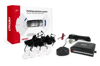 AMIO Parking senzori, 8 kom, bijeli, 22 mm, buzzer