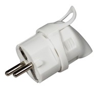 COMMEL Utikač s kontaktom za uzemljenje 16A 250V, bijeli, kutni