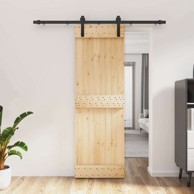 Klizna vrata, prirodna i crna, 70 x 210 cm