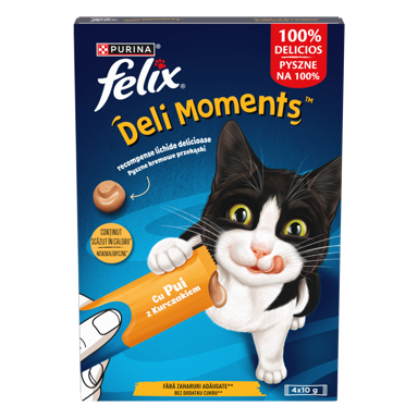 FELIX Poslastica za mačke Deli Moments, piletina, 4×10 g