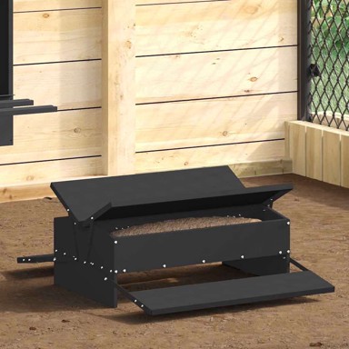 Feeder hranilica za piliće s nogom, crna, 75 × 53 × 20,5 cm